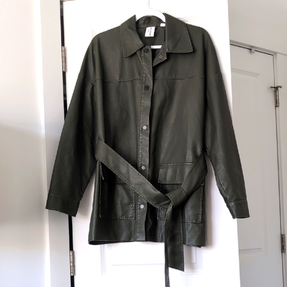 ASOS COLLUSION Faux Leather Oversized Jacket
